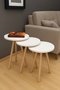 Hanah Home Peka-152 - Set de 3 Mesas Apilables Blanco y Natural